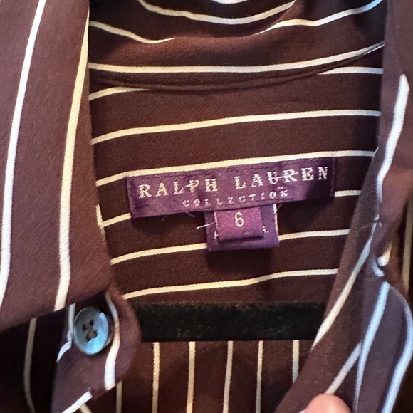 Ralph Lauren Purple Label Ralph Lauren Collection Brown Silk Blouse - Picture 6 of 9